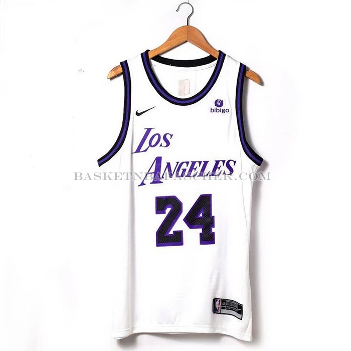 Maillot Los Angeles Lakers Kobe Bryant NO 24 Ville 2022-23 Blanc